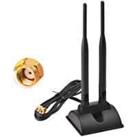 Los mejores  - Eightwood Antena WiFi 2.4G-5.8G Antena magnética de Doble frecuencia 6dBi RP-SMA Cable de extensión de 2m Compatible…